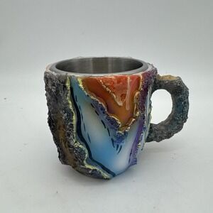 Mineral Crystal Resin Mug Multi-Colored Coffee Mug Textured Geode